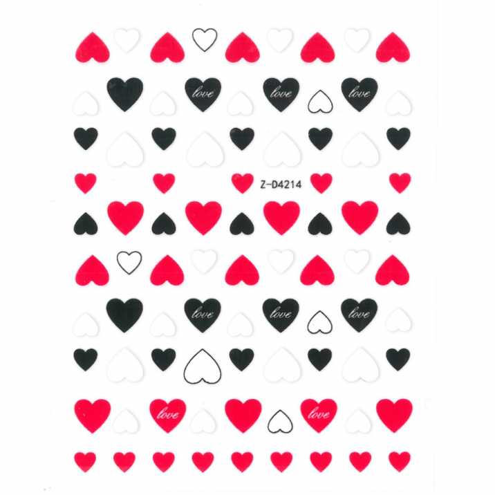 Öntapadós Valentinnapi Körömmatrica Z-D4214 - Red