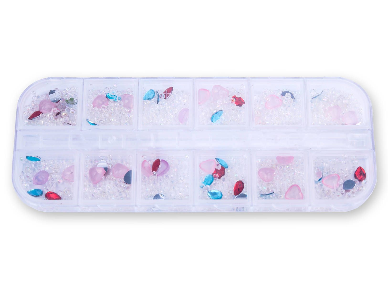 Strasszkő Körömdísz Mix 12in1 - Pink Holo