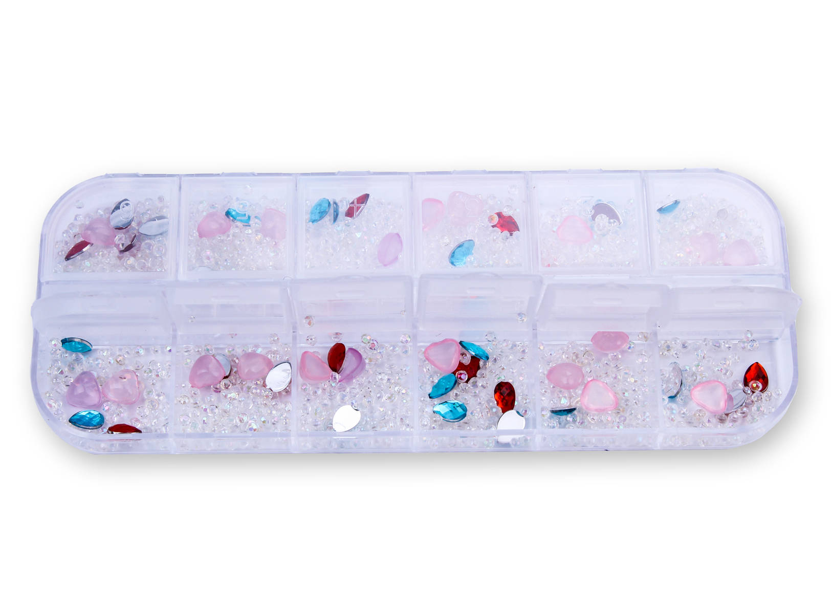 Strasszkő Körömdísz Mix 12in1 - Pink Holo